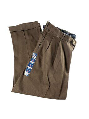 NWT Saddlebred Men’s Pleated Dress Pants 42W x 30L Walnut Comfort Waist